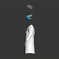 Stylish White Coat Outfit With Hat Glasses And Protective Mask Accessories
