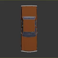 Orange Classic Sedan With White Roof Black Wheels And Vintage Design
