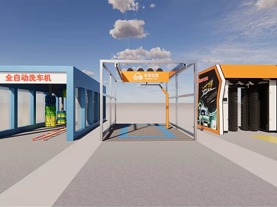 Commercial Automatic Car Wash Machines With Modern Design And Efficient Operation 3d model