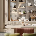 Modern Sales Office Interior Design With Display Shelves And Comfortable Seating