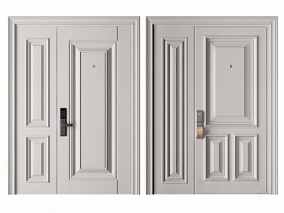 Jane Ou mother door entrance door white door 3d model