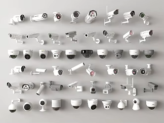 Security surveillance camera combination monitoring combination 3d model