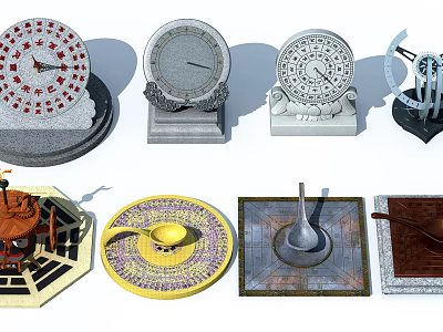 Chinese Sinan Sundial Sinan Compass Combination 3d model