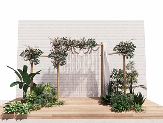 Modern Floriculture Wedding Venue Photography 3d model