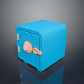 Stylish Blue Safe Furniture Design Featuring Golden Lock And Handle