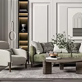 Modern sofa coffee table combination 3d model