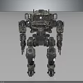 Military Camouflage Robot and Mechanical Creature with Bipedal Armor and Joints Structure