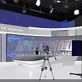 ZYTV News Studio Broadcast Setup With Presenters And Multiple Screens Showing News Content