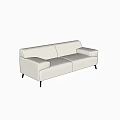 Modern Double Sofa Minimalist Fabric Double Sofa 3d model