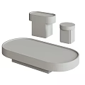 Green And White Marble Tray With Small Pedestals For Decorative Design