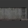 Gray Corner Concrete Wall Structure With Rough Texture Panels Industrial Style 3d model
