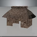 Traditional Thatched Roof Cottage With Rustic Wooden Structure And Small Exterior Design