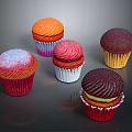 Assorted Colorful Cupcakes With Vibrant Frosting And Decorative Toppings On