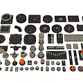 Various Design Components of Downlights and Spotlights with Different Sizes and Styles 3d model