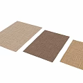 Light Beige Brown And Dark Brown Woven Square Rugs With Textured Patterns 3d model