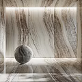 Elegant Marble Architectural Components With Textured Wall Panels And Decorative Sphere 3d model