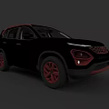 Modern Black SUV With Red Wheels Distinctive Grille and Sleek Exterior Design