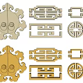 Decorative Chinese Style Furniture Handles With Various Patterns And Two Gold Tones