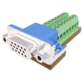Electrical Connector Component With Green Terminal Block And Blue Housing Design