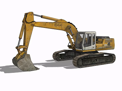Functional Vehicle Yellow Crawler Excavator With Heavy Duty Bucket Cab And XM1843 Model 3d model