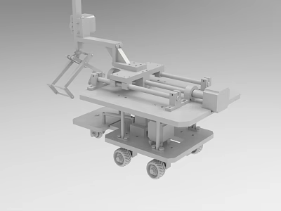 Wheeled Industrial Equipment With Mobile Platform And Adjustable Mechanical Arm For Industrial Operations 3d model
