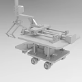 Wheeled Industrial Equipment With Mobile Platform And Adjustable Mechanical Arm For Industrial Operations