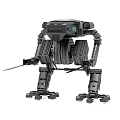 Smart Machine Robot With Mechanical Structure Four Legged Black Design Holding Sword 3d model
