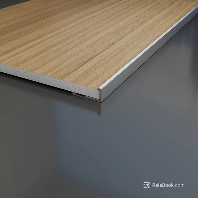 Hardware Tools Metal Edge Trim in Silver for Light Brown Wooden Floor Smooth Surface Junction 3d model 