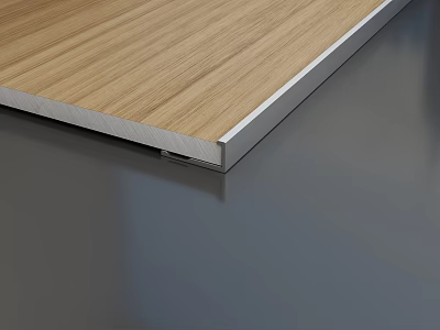 Hardware Tools Metal Edge Trim in Silver for Light Brown Wooden Floor Smooth Surface Junction 3d model