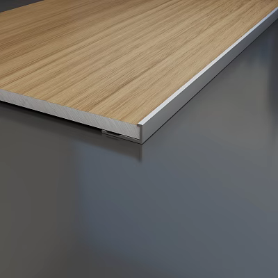 Hardware Tools Metal Edge Trim in Silver for Light Brown Wooden Floor Smooth Surface Junction 3d model