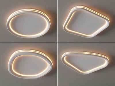 Modern LED Ceiling Lights With Round And Geometric Shapes For Interior Design 3d model