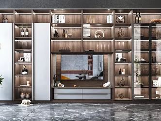 Modern TV Background Cabinet TV Decorative Cabinet 3d model