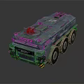 Armored Military Vehicle With Six Wheels And Roof Mounted Tactical Equipment