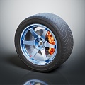 Hyundai tire wheel hub car tire 3d model