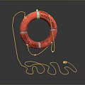 Red Lifebuoy With Sunday Bay Text And Orange Rope For Safety Use