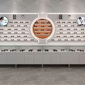 Bright Medical Devices Exhibition Hall with White Display Tables and Wall Showcases