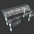 Vintage Wooden Desk With Multiple Drawers And Classic Design Details