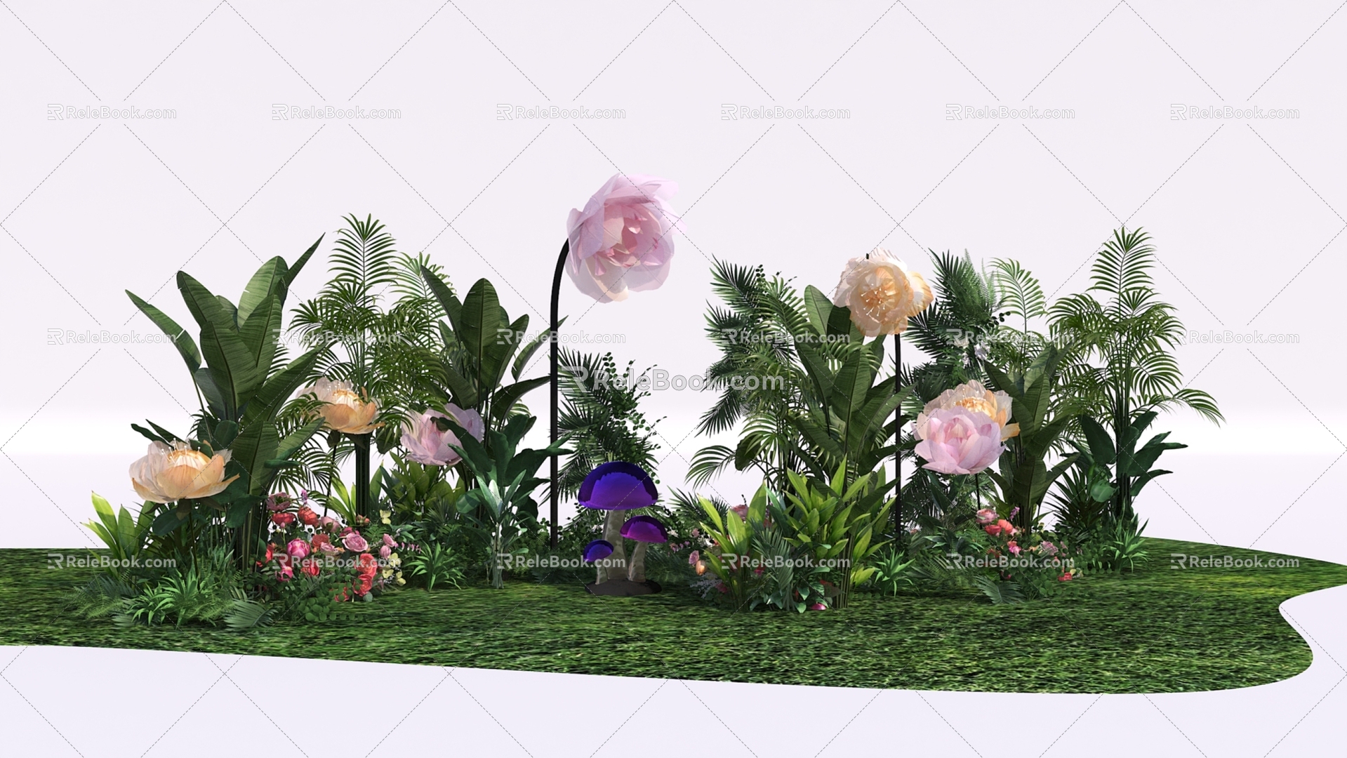 Flower art beautiful Chen flowers 3d model