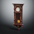 Classic Wooden Grandfather Clock With Carved Details And Glass Door Design