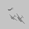 Vintage Military Fighter Aircraft With Camouflage Paint And Four Propellers On Wings