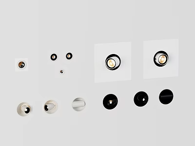 Modern Recessed Spotlights Lighting Fixtures With Various Styles And Black White Finishes 3d model
