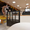 Milk Tea Shop With Mythical Creature Mural And Modern Decor