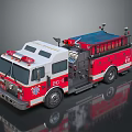 Red And White Fire Truck With Equipment Ladder And Number 31 1 On Shiny Surface