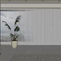 Bright Modern Interior With White Venetian Blinds Natural Light And Potted Plant