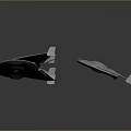 Three Futuristic Science Fiction Flying Vehicle Models With Circular Bodies And Wings