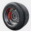 Hoosier Tire with Metallic Alloy Wheel and Red Center Logo Detail Design