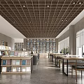 Library Reading Room Book Bar Book Cafe Bookshelf Reading Area 3d model