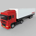 Red Commercial Truck With White Cargo Container And Modern Exterior