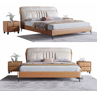 Modern Double Bed 3d model