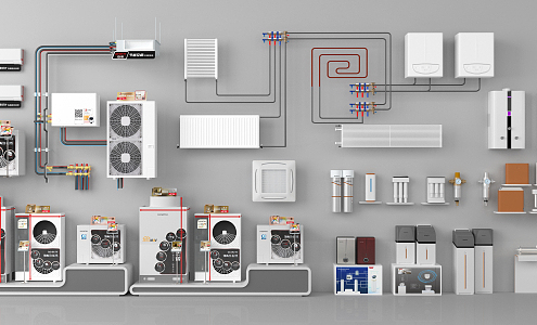 Modern air conditioning floor heating water purification equipment 3d model